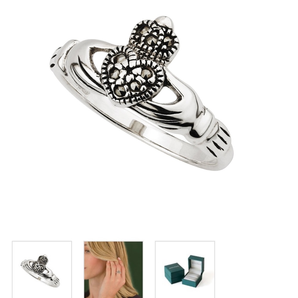 Solvar Claddagh Ring Silver Size 7